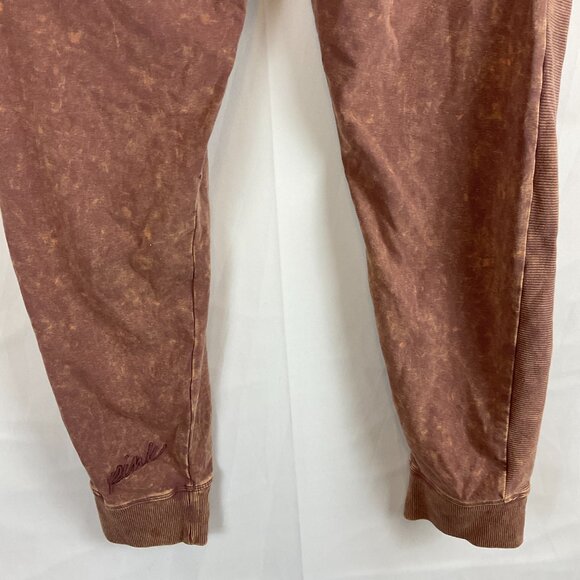 Pink Victoria's Secret Yoga Jogger Pants XL Mauve Peach Tie Waist Zipper Pockets - Picture 10 of 12